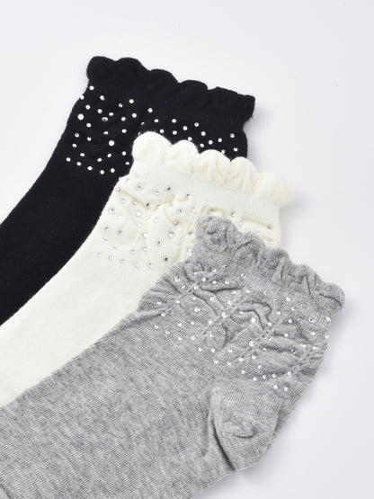 Rufia - Bubble Trim Solid Low-Cut Socks