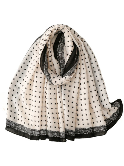 Scarvii -  Elegant Long Scarf with Polka Dots