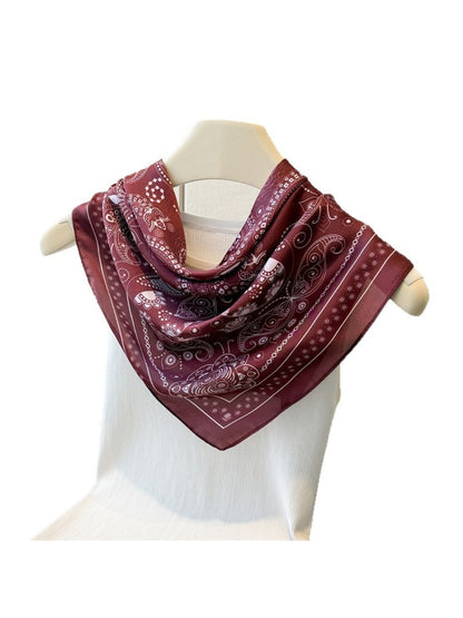 Scarvii Burgundy Paisley Square Scarf