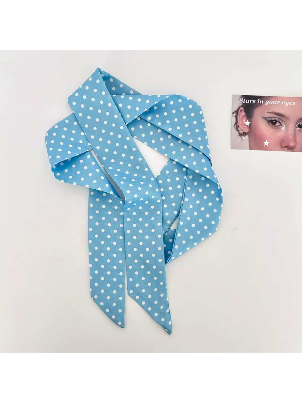 Scarvii Retro Polka Dot Print Skinny Scarf