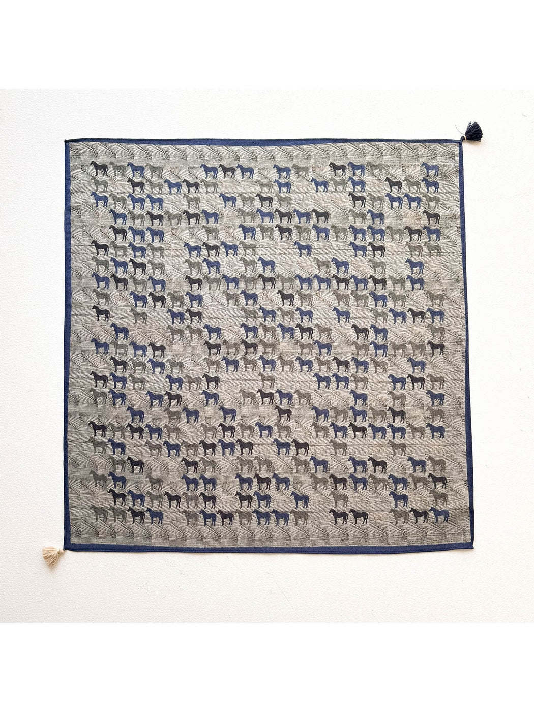 Scarvii - Horse Print Contrast Border Square Scarf