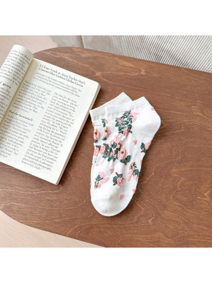 Rufia - Embroidered Mesh Floral Ankle Socks product image 3