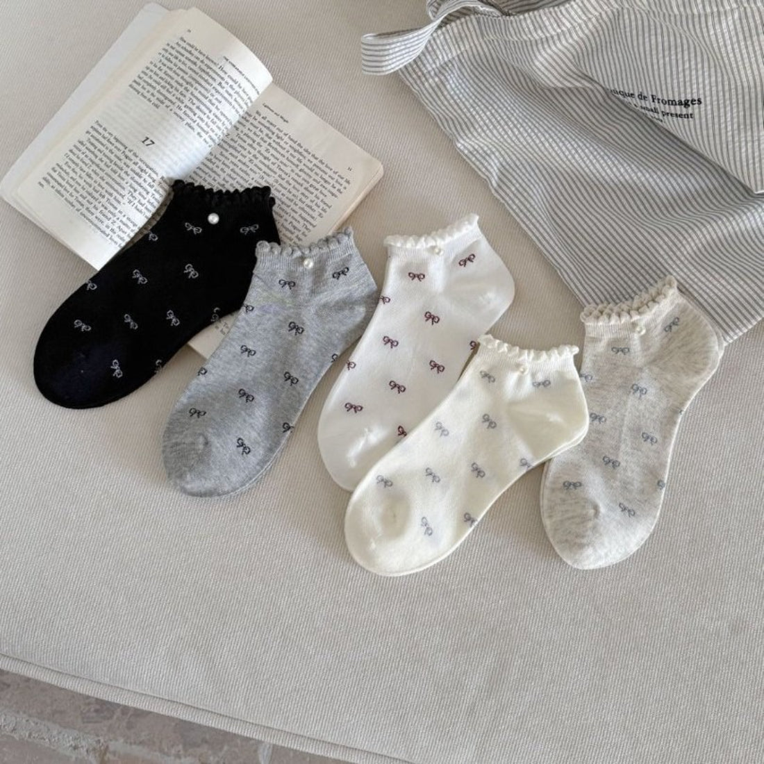 Rufia no show socks worn on feet with casual shoes, highlighting low cut design