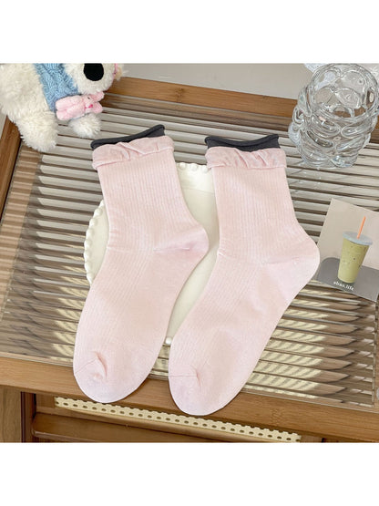 Rufia - Ballet Ruffle Ribbed Crew Socks product image 8
