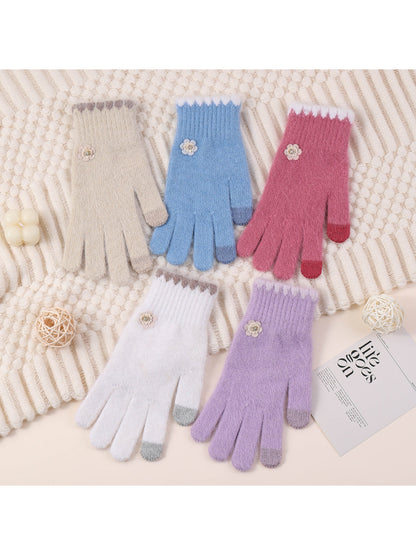 Gloving - Floral Accent Touchscreen Gloves