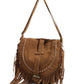 Cosbai -  Boho Brown Fringe Saddle Bag