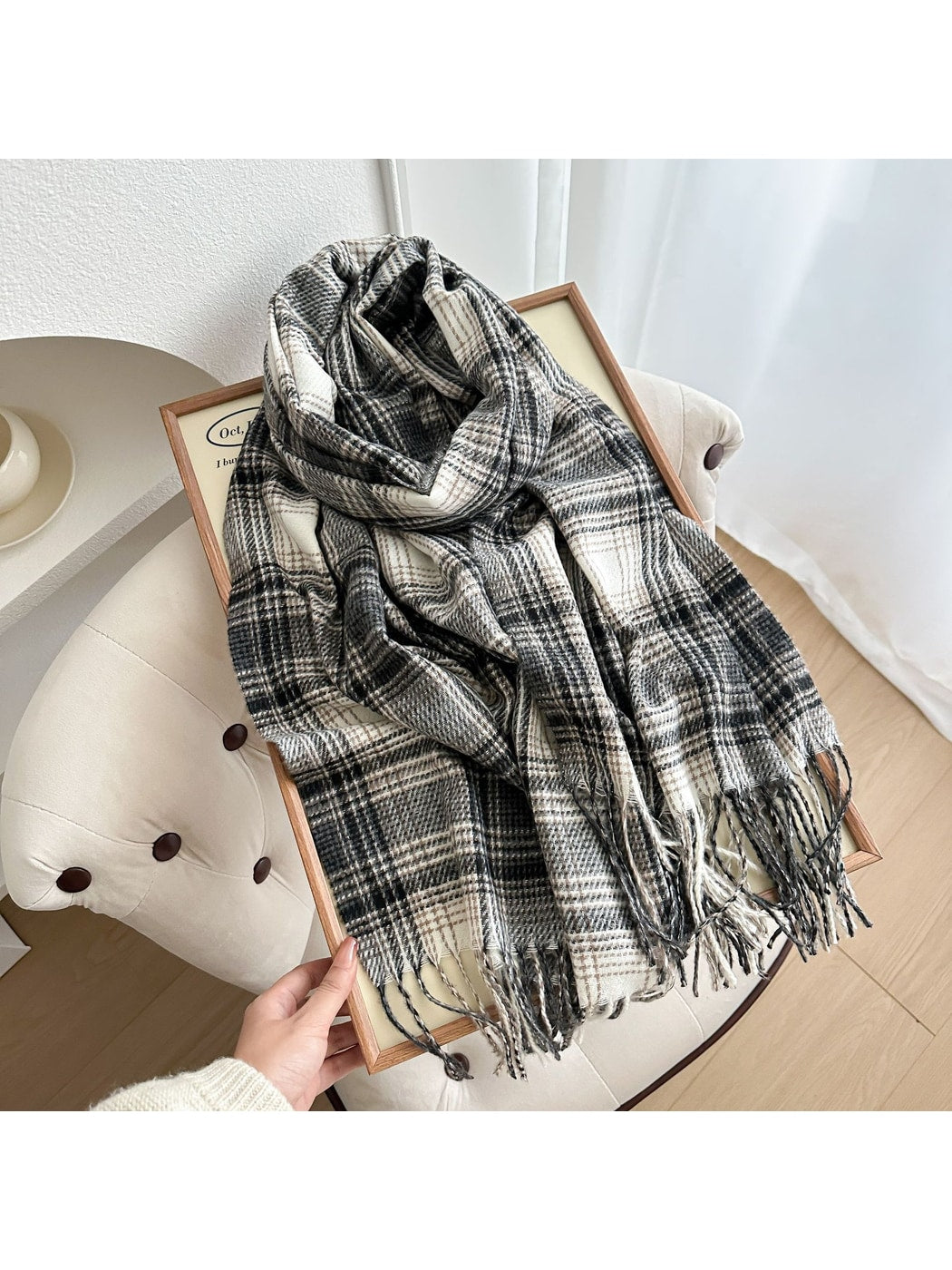 Scarvii - Classic Plaid Fringed Winter Scarf