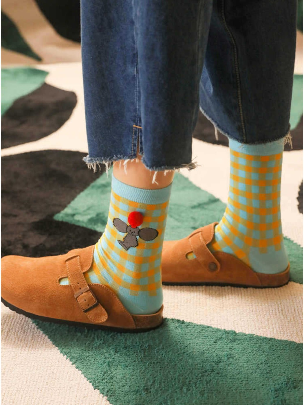 Rufia - Playful Cartoon Character Sports Ankle Socks