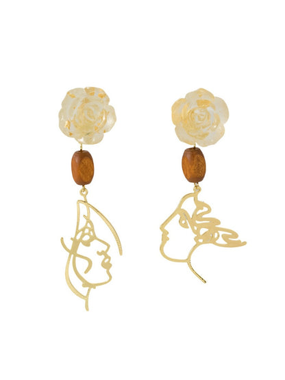 Earwish - French Vintage Rose Studs Earrings - Unique & Elegant