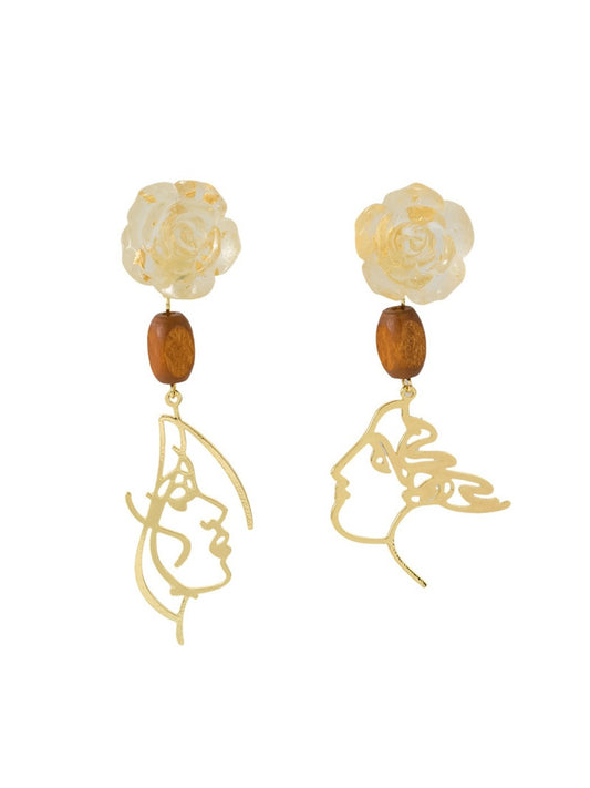 Earwish - French Vintage Rose Studs Earrings - Unique & Elegant