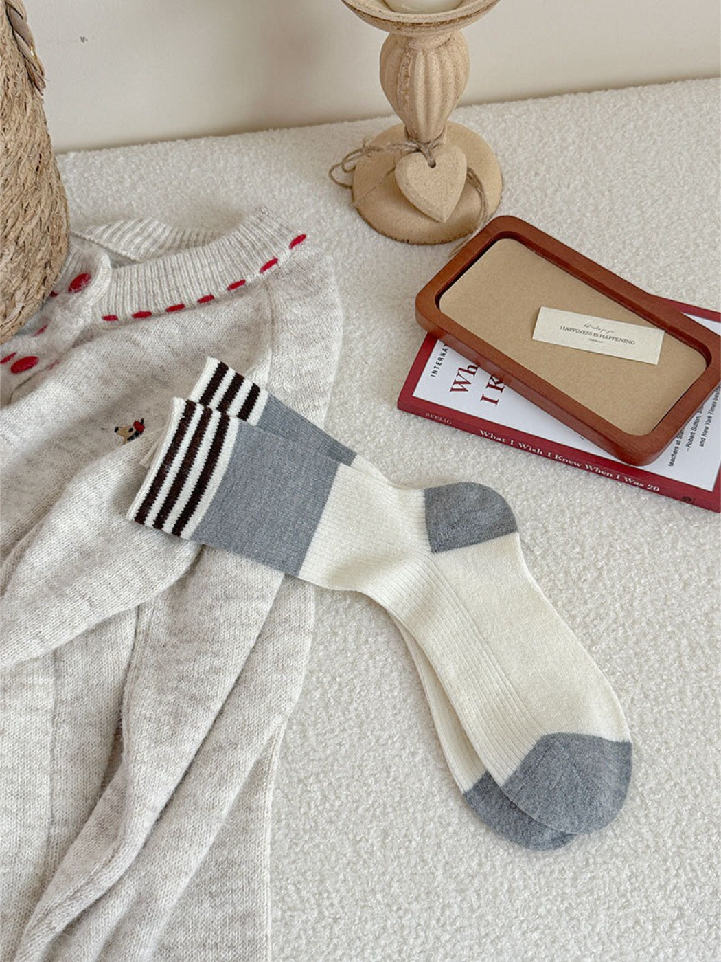 Rufia - Colorblock Stripe Knit Crew Socks