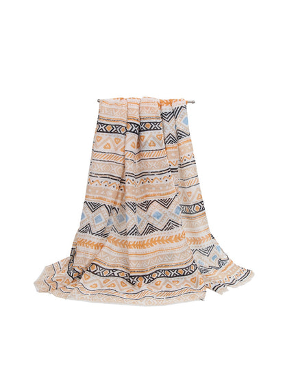 Scarvii - Aztec Geometric Print Long Scarf