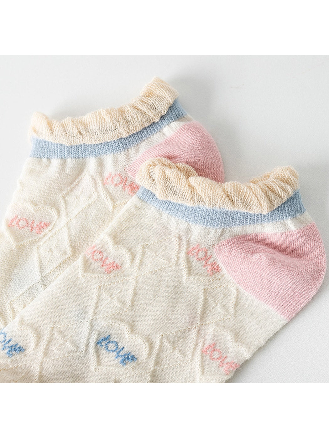 Rufia - Fresh Printed Ruffle Trim Ankle Socks
