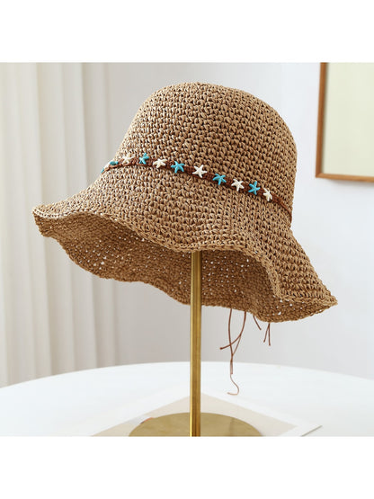 Haila - Round Crown Wide Brim Travel Summer Hat