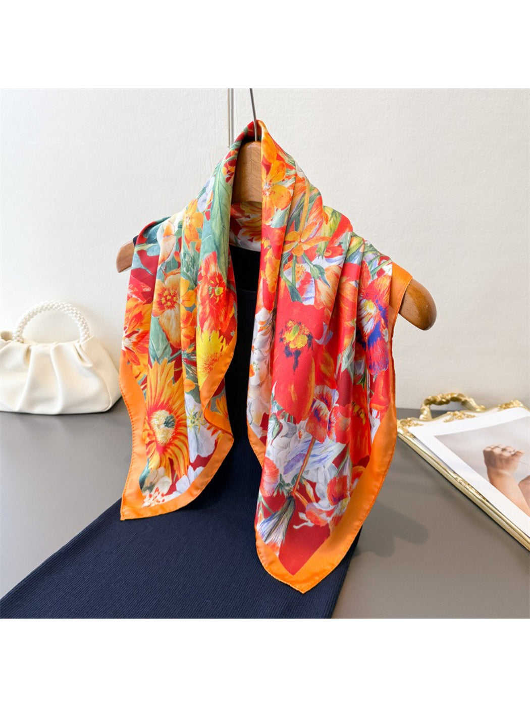 Scarvii Bright Floral Square Scarf