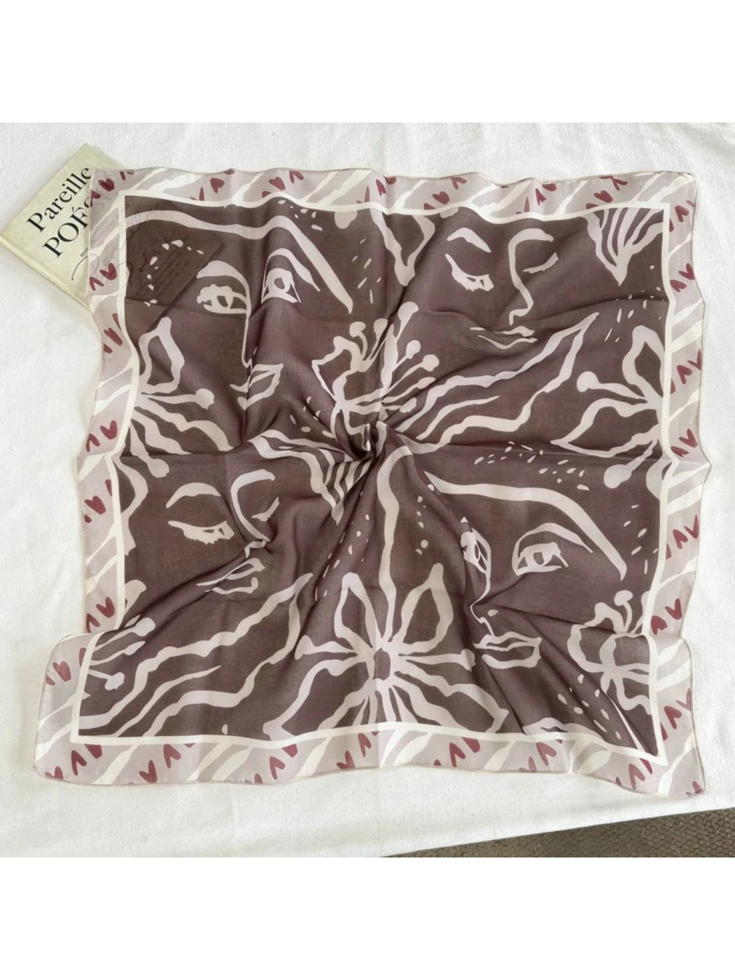 Scarvii - Abstract Line Art Sheer Square Scarf