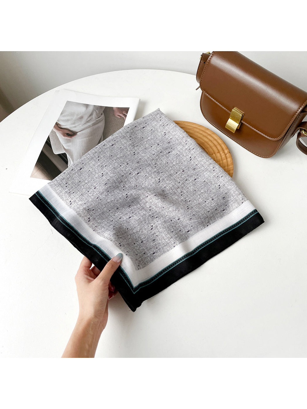 Scarvii - Textured Neutral Square Scarf