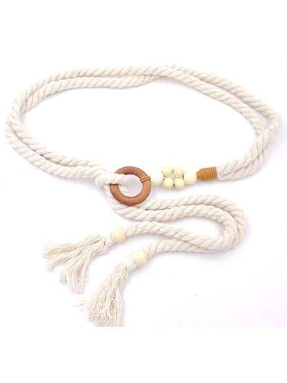 Beco Vibrant Braided Beads Ring Detail Waist Belt for apparel accessory