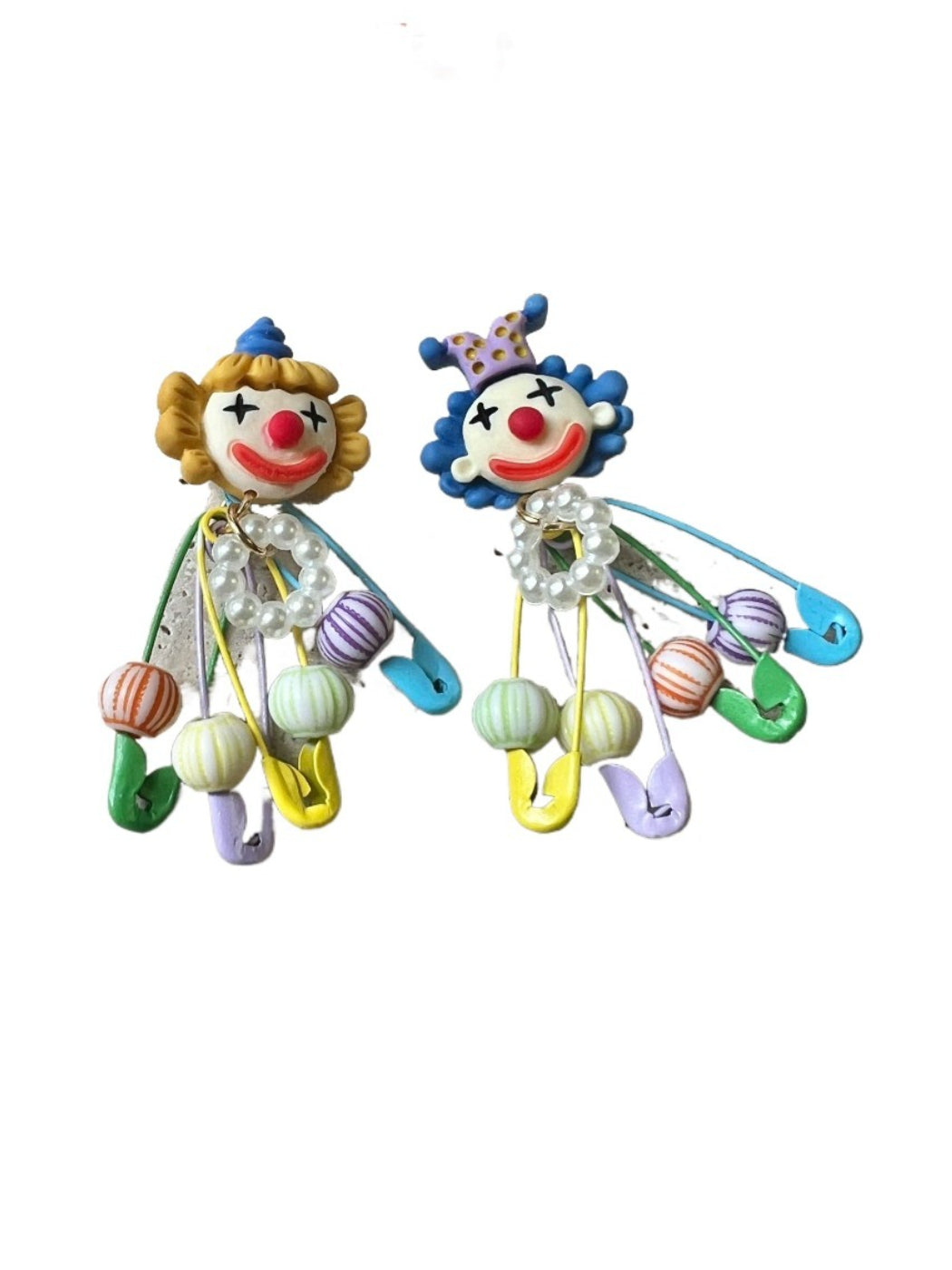 Earwish - Colorful Circus Clown Earrings