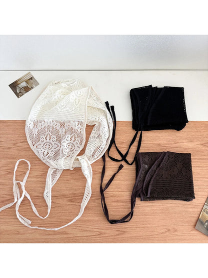 Scarvii - Floral Openwork Triangle Scarf