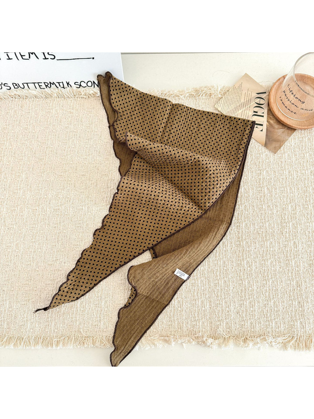 Scarvii - Polka Dot Hair Triangle Scarf