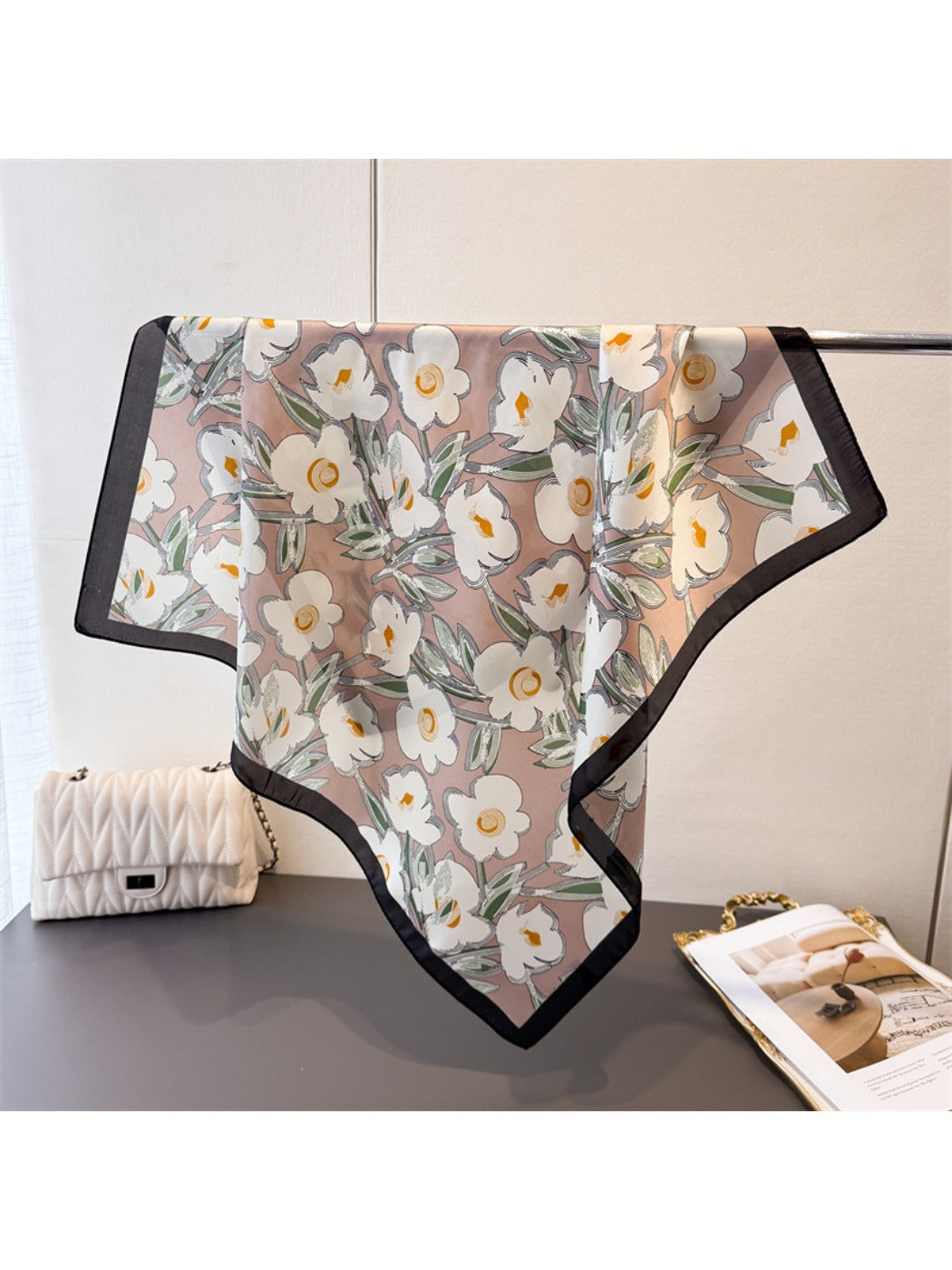 Scarvii - Floral Print Square Scarf