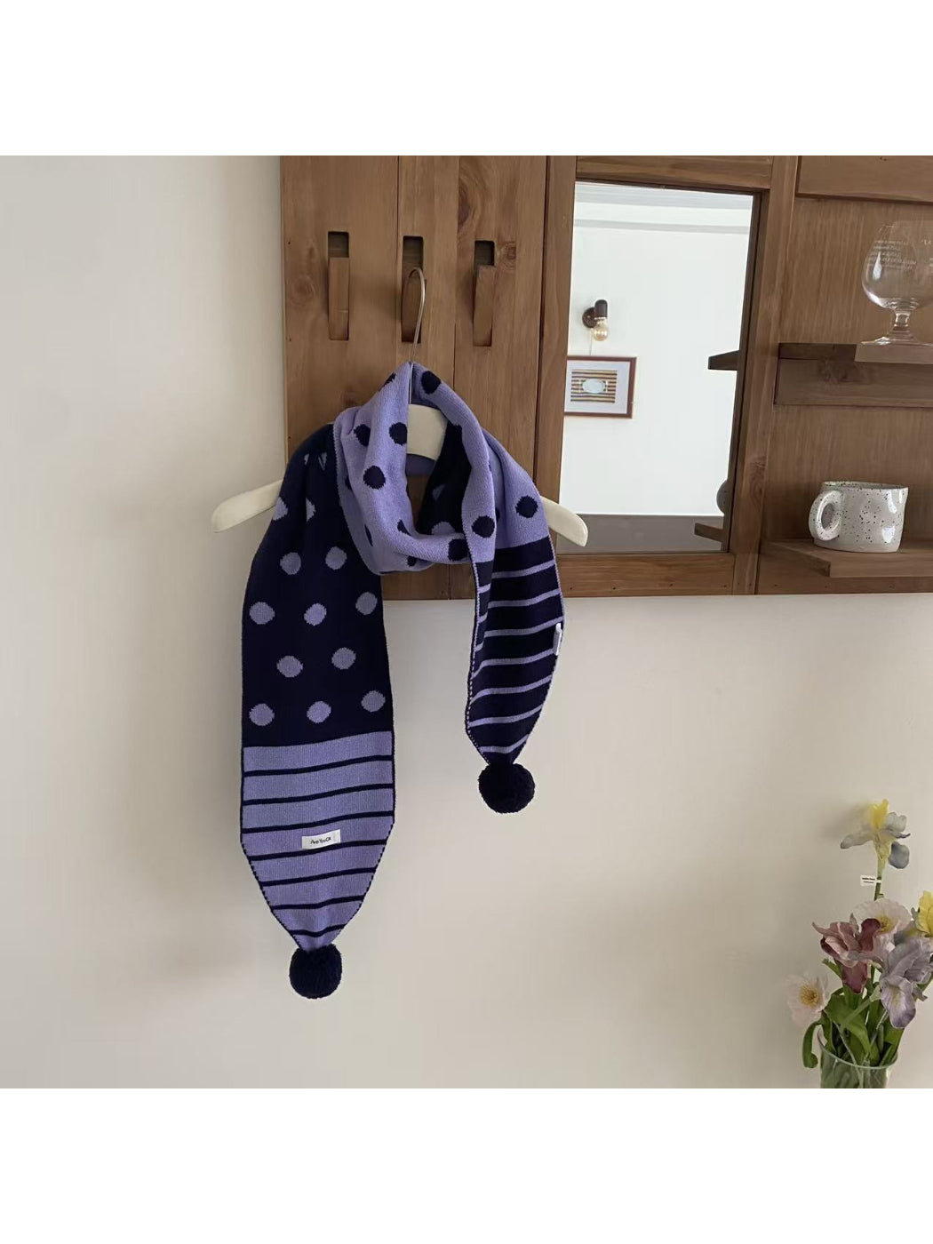 Scarvii - Pom Pom Knit Skinny Scarf
