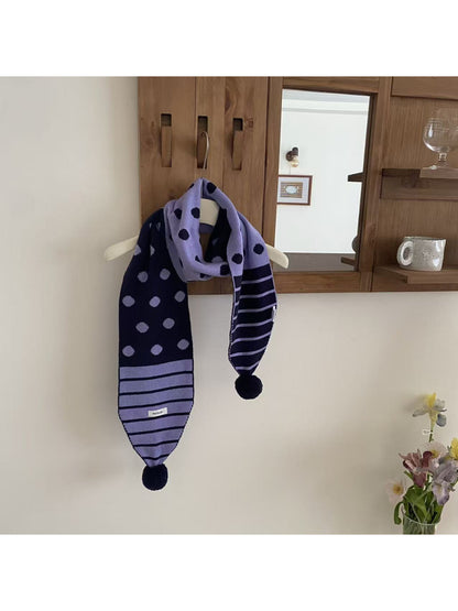Scarvii - Pom Pom Knit Skinny Scarf