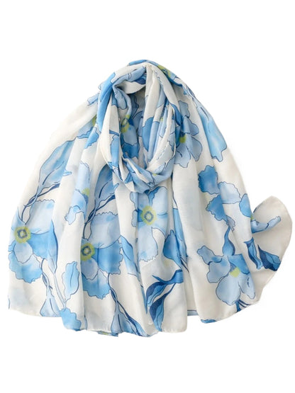 Scarvii - Watercolor Poppy Floral Wrap Scarf