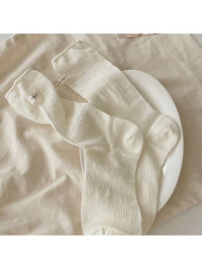 Rufia - Minimal Hollow Out Casual Crew Socks