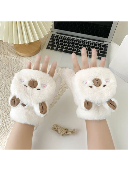Gloving - Cute Bear Foldover Plush Winter Gloves