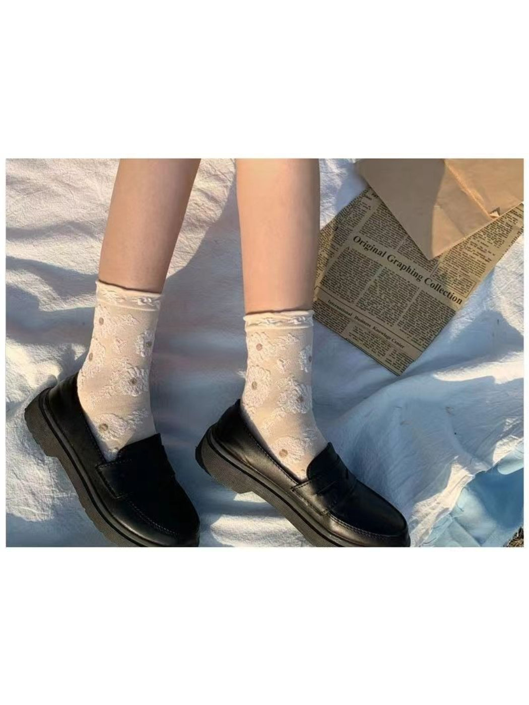 Rufia - Vintage Flower Grid Crew Socks product image 6