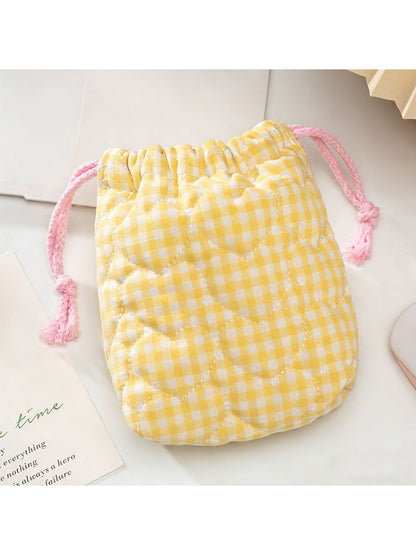 Cosbai - Quilted Drawstring Storage Pouch Bag
