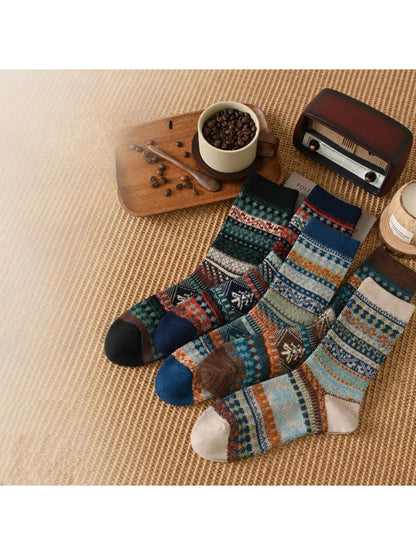 Rufia - Multicolor Geometric Crew Socks