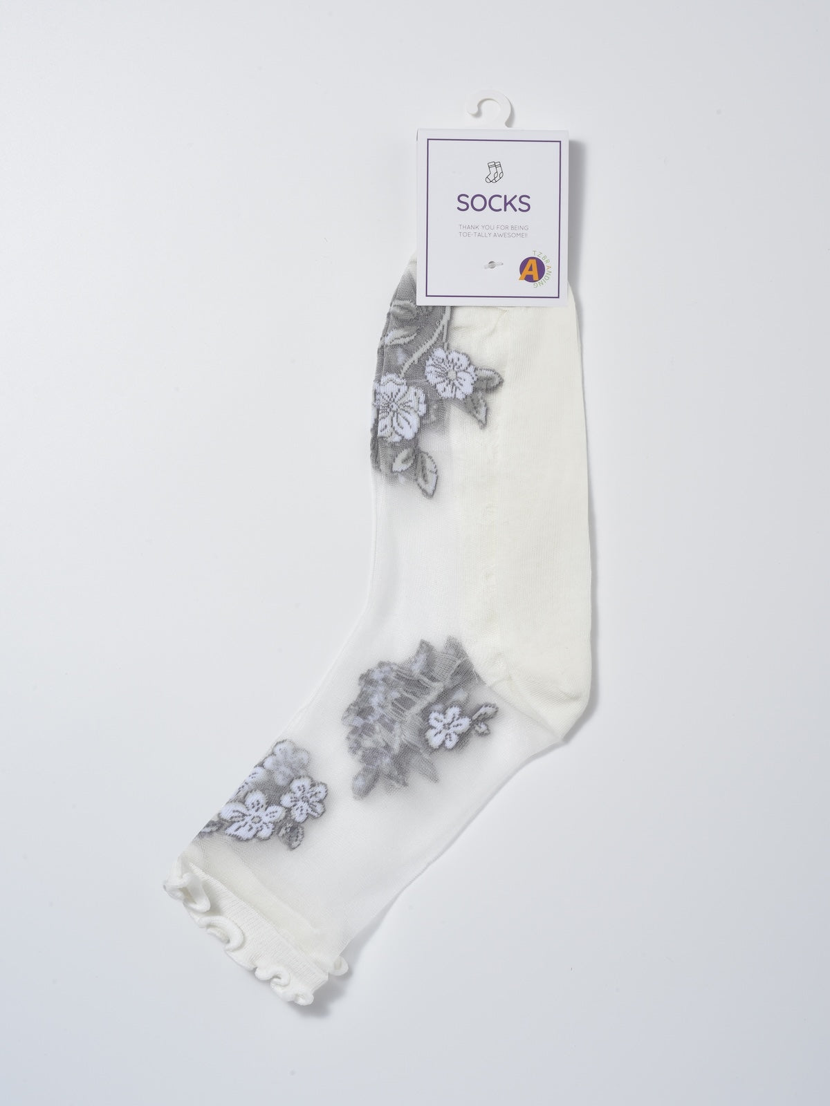 Rufia - Sheer Floral Embroidered Crew Socks product image 7