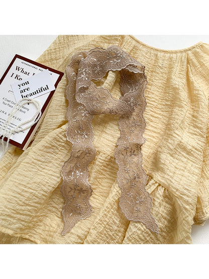 Scarvii - Embroidered Floral Lace Neck Scarf
