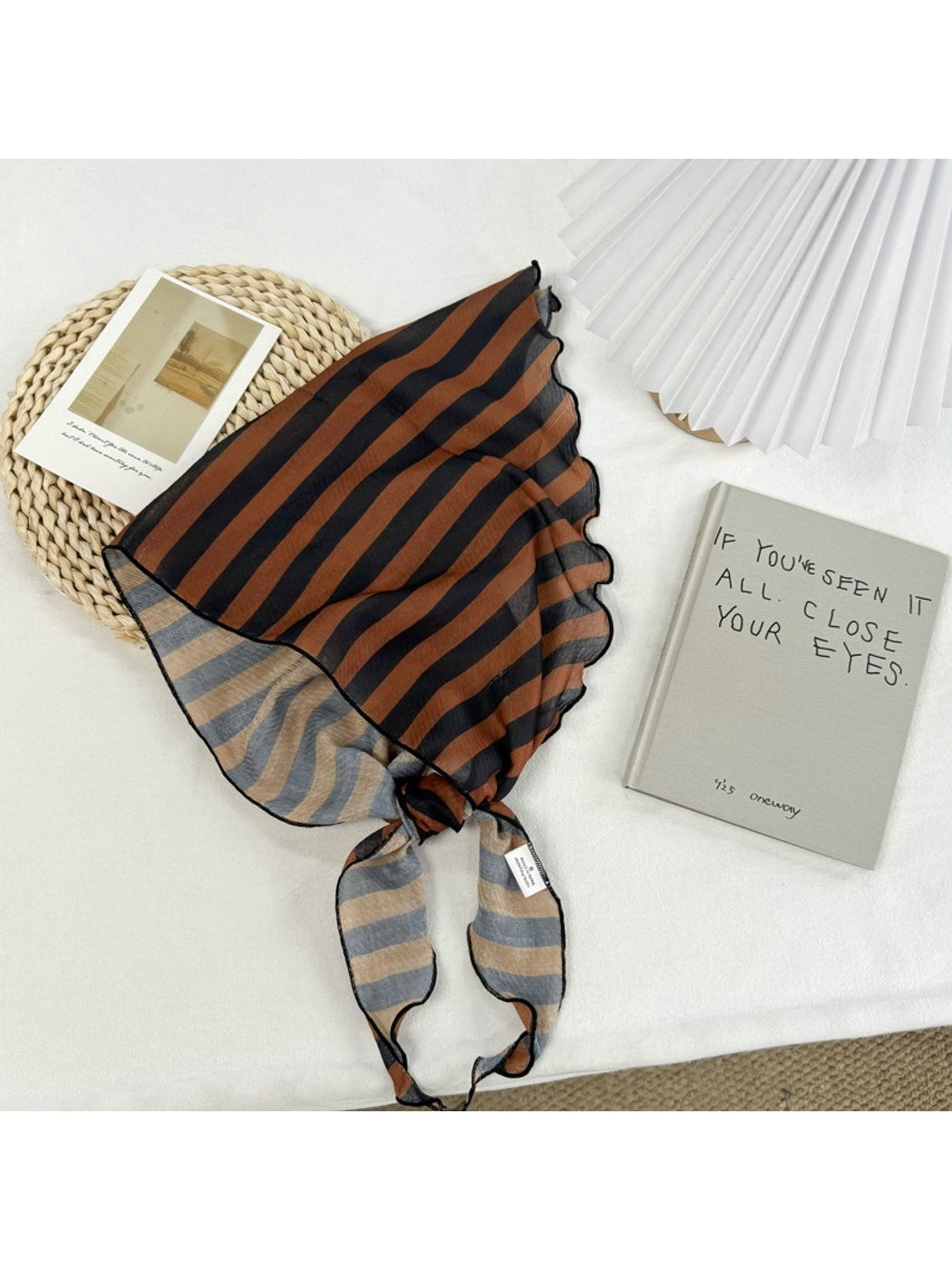 Scarvii - Stripe Print Triangle Bandana