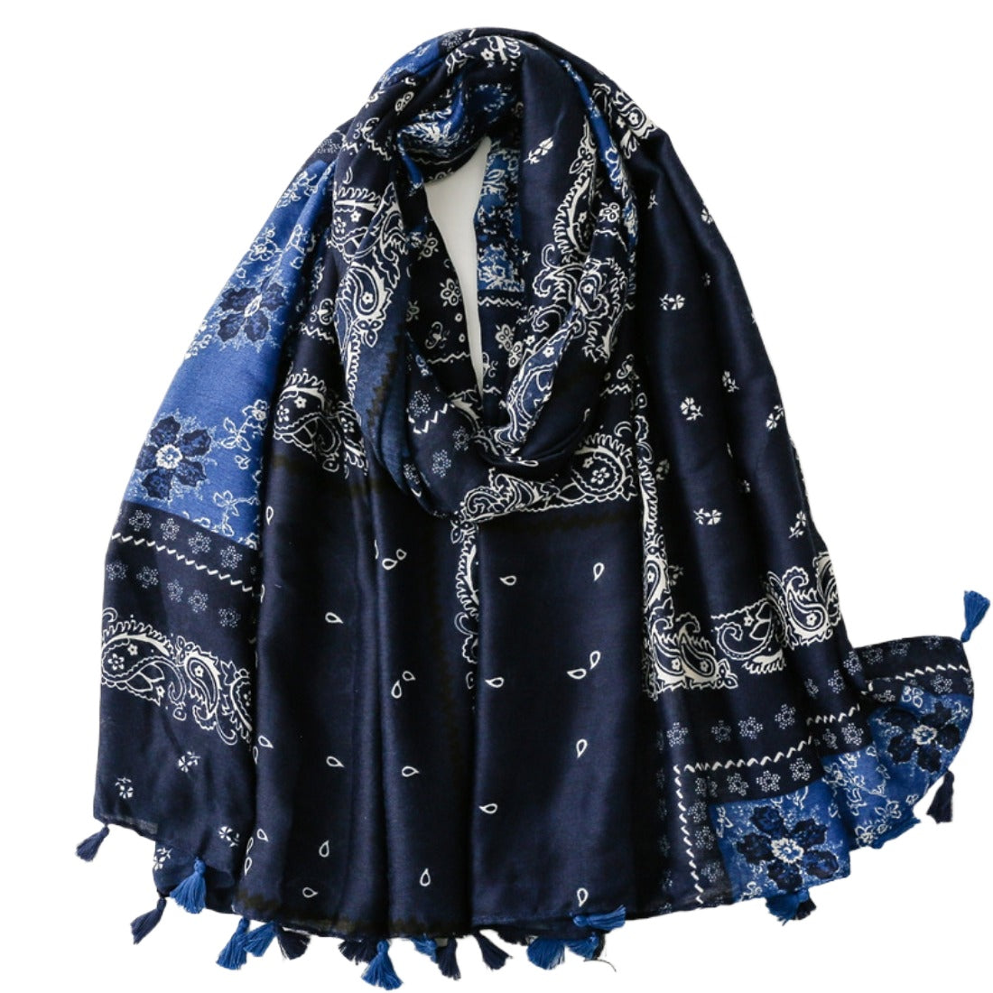 Scarvii - Paisley Pattern Fringed Scarf