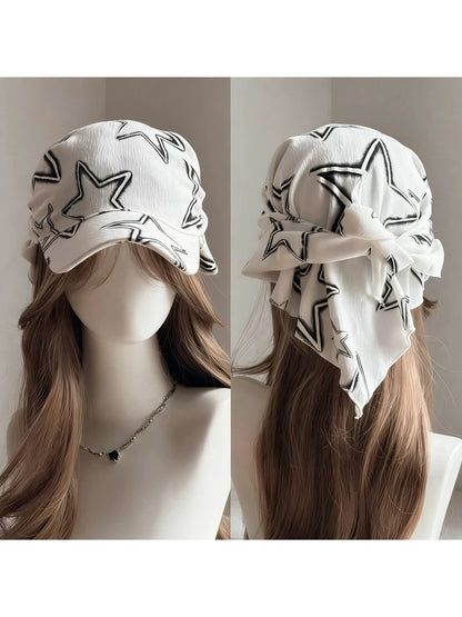 Haila - Punk Style Curved Brim Headscarf Cap
