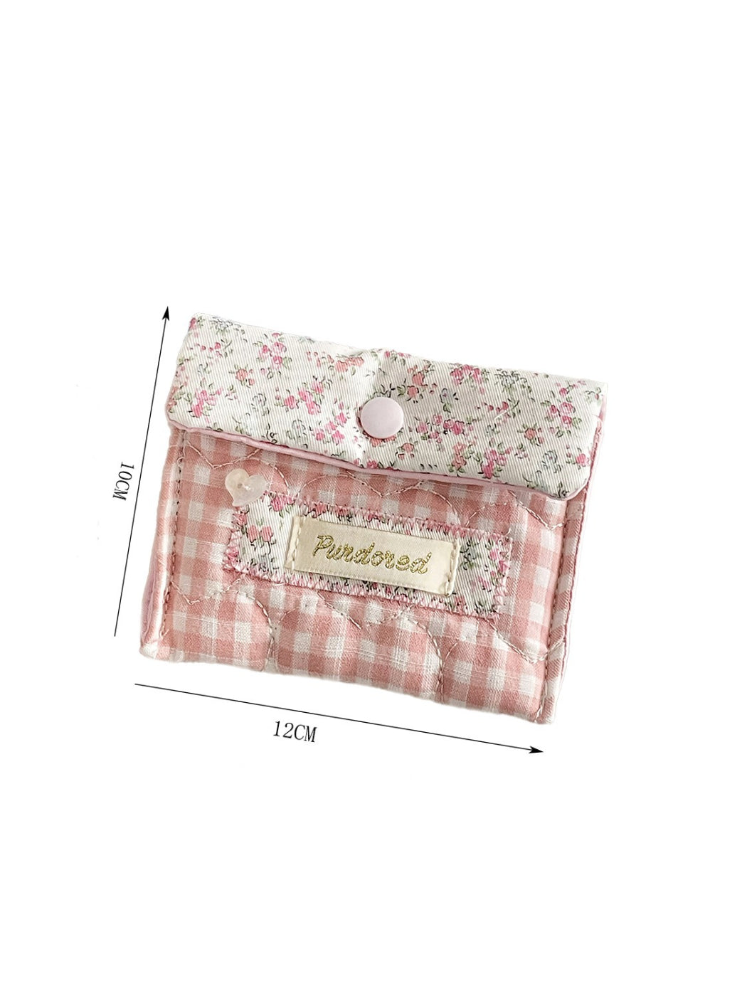Cosbai Floral Gingham Pouch displayed with matching floral accessories