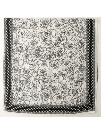 Scarvii - Vintage Dot & Floral Print Scarf - Elegant & Chic