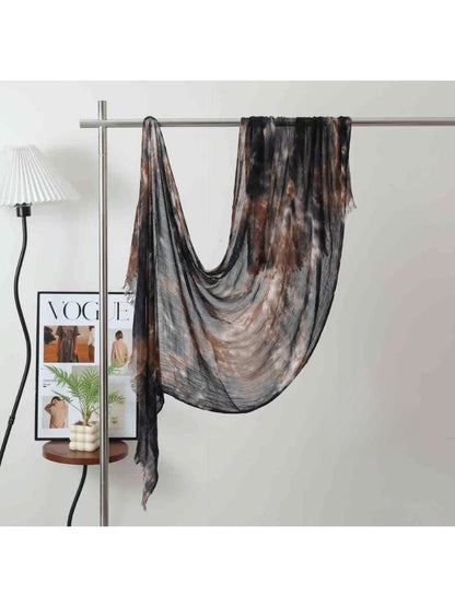 Scarvii - Abstract Mottled Tie-Dye Fringe Scarf