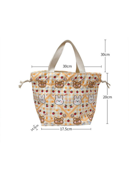 Side view of Cosbai cartoon small tote bag showing handle and shape
