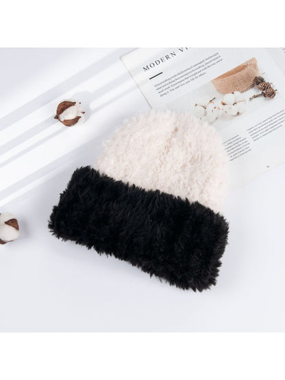 Haila - Soft Two Tone Fuzzy Beanie Hat