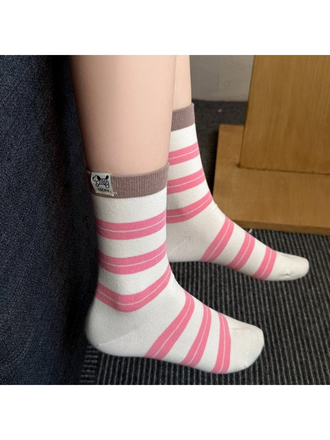 Rufia - Color-Block Striped Casual Women's Crew Socks