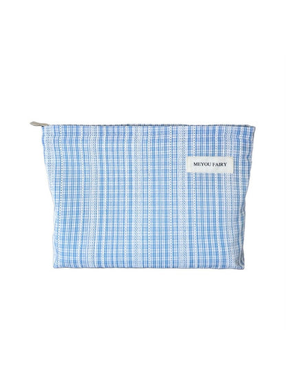 Cosbai - Blue Check Beauty Cosmetic Bag - image 3