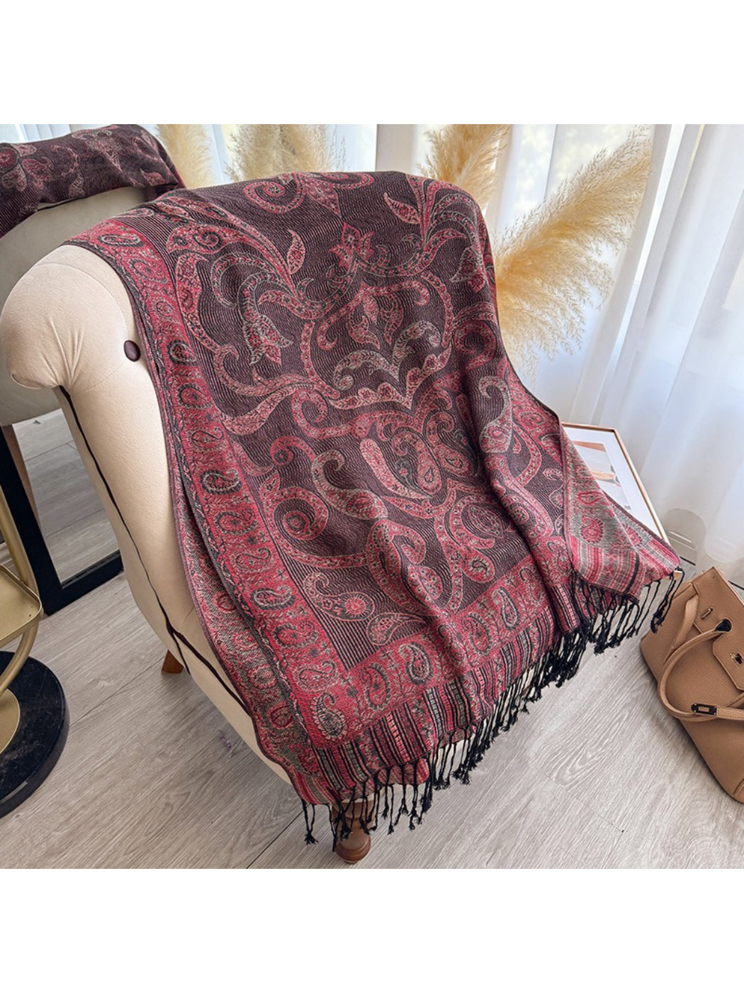 Scarvii - Elegant Paisley Fringe Scarf