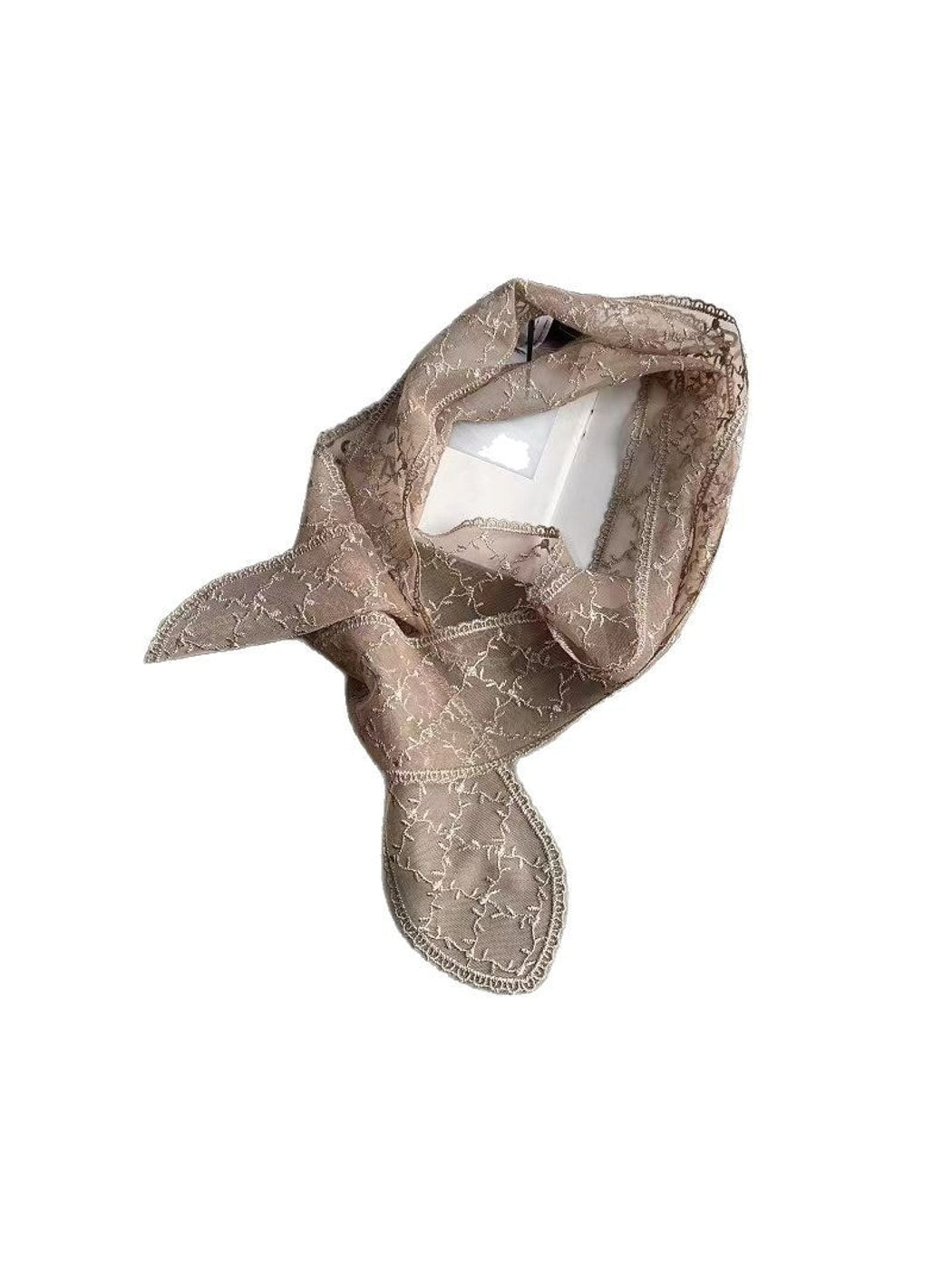 Scarvii - Long Narrow Solid Color Lace Scarf