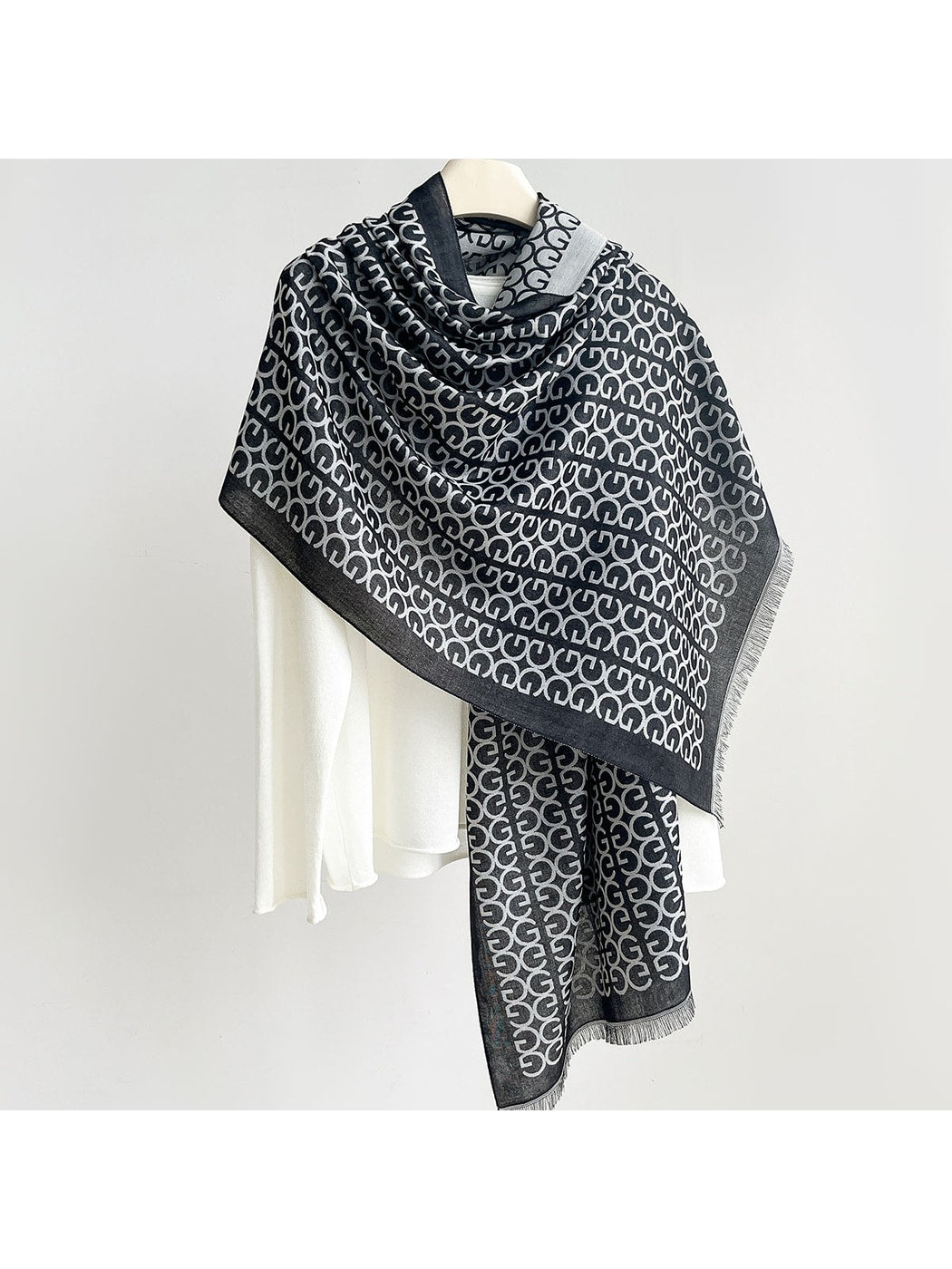 Scarvii - Summer Elegant Print Border Wrap Scarf