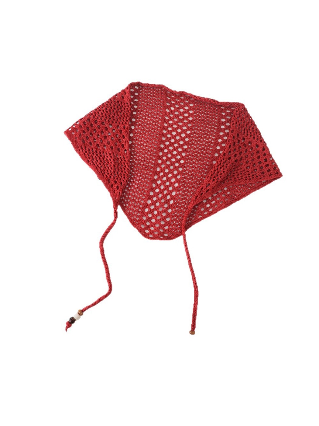 Scarvii - Openwork Beaded Tie Triangle Bandana